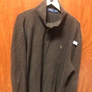 Men’s XL Polo 1/4 zip cotton Brown